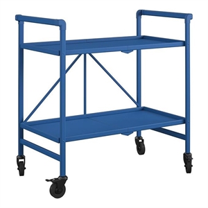 cosco outdoor living outdoor/indoor folding serving cart with wheels in blue