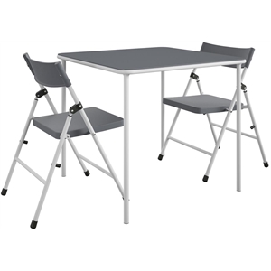 cosco kid's 3-piece activity set with table and 2 folding chairs in gray/white