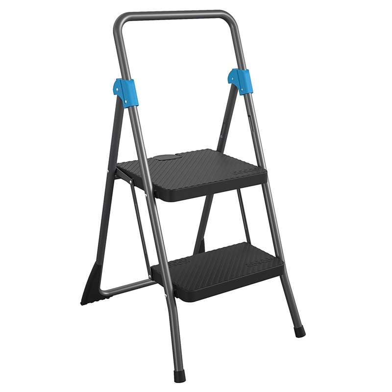 2 Step Folding Step Stool in Gray