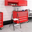 COSCO Two-Step Folding Step Stool with Rubber Hand Grip in Black