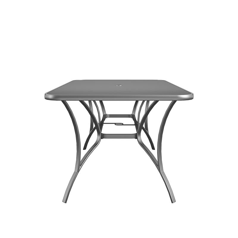 COSCO Outdoor Living Paloma Steel Rectangular Patio Dining Table in Charcoal