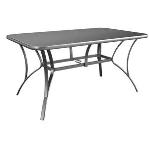 cosco outdoor living paloma steel rectangular patio dining table in charcoal