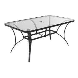 cosco outdoor living paloma patio dining table in dark gray steel frame