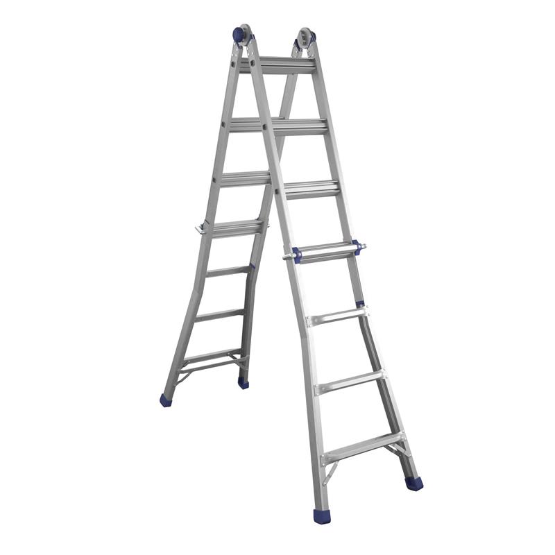 COSCO 18 foot Reach Height Aluminum Multi-Position Ladder 300 lb. Load Capacity