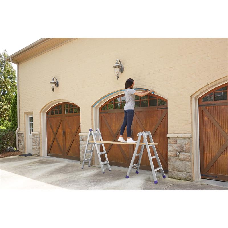 COSCO 18 foot Reach Height Aluminum Multi-Position Ladder 300 lb. Load Capacity