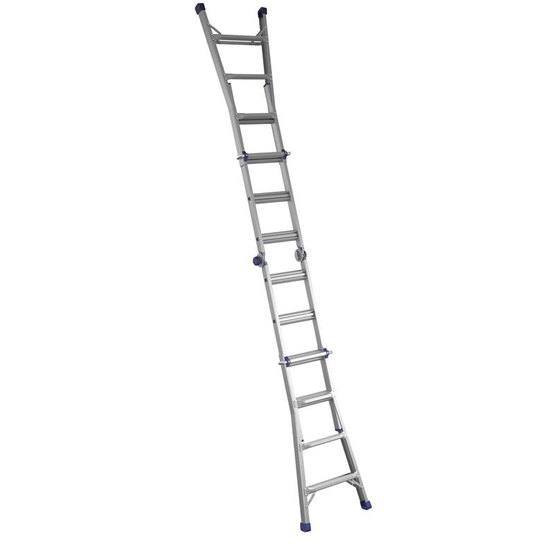 COSCO 18 foot Reach Height Aluminum Multi-Position Ladder 300 lb. Load Capacity