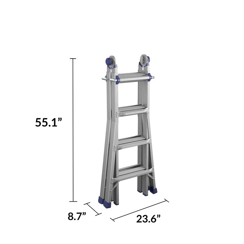 COSCO 18 foot Reach Height Aluminum Multi-Position Ladder 300 lb. Load Capacity