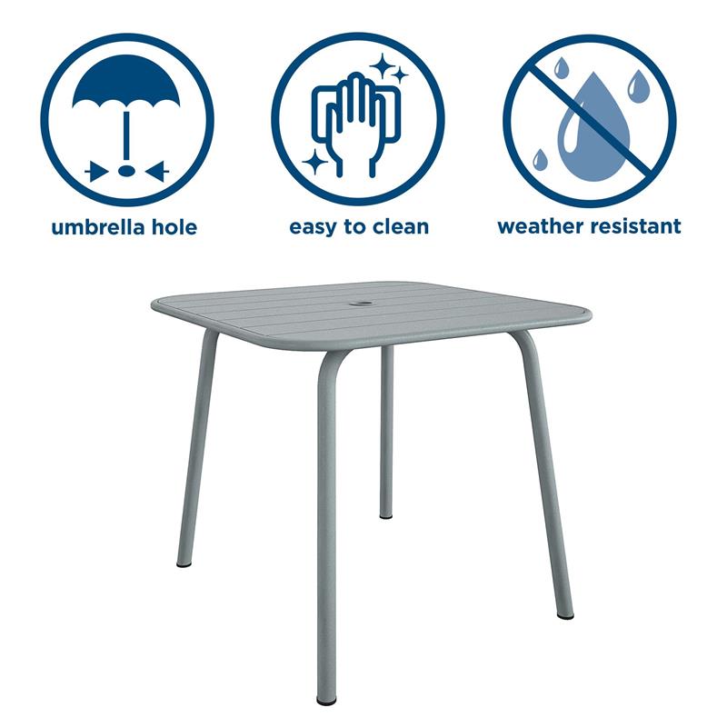 Novogratz Poolside Gossip Collection June Outdoor/Indoor Dining Table in Grey