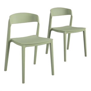 cosmoliving by cosmopolitan  outdoor/indoor stacking chair in green (2-pack)