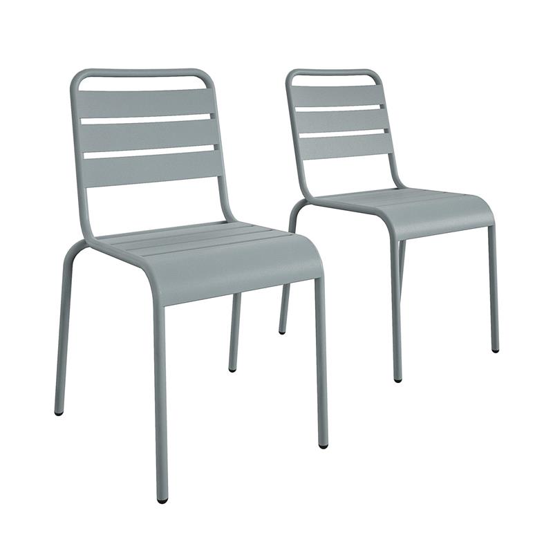 Novogratz Poolside Gossip June Outdoor/Indoor Dining Chairs in Gray (2-Pack)