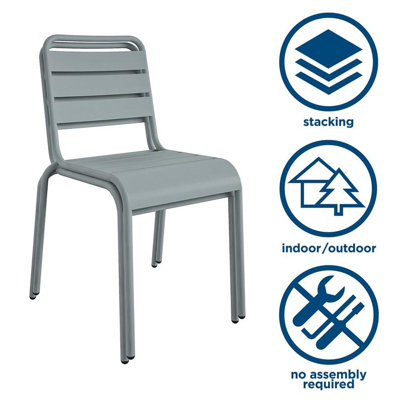 Novogratz Poolside Gossip June Outdoor/Indoor Dining Chairs in Gray (2-Pack)
