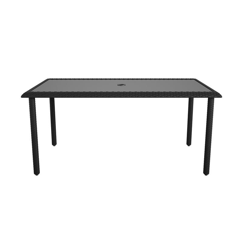COSCO Outdoor Living Lakewood Ranch Steel and Wicker Dining Table in Black
