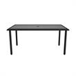 COSCO Outdoor Living Lakewood Ranch Steel and Wicker Dining Table in Black