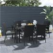 COSCO Outdoor Living Lakewood Ranch Steel and Wicker Dining Table in Black