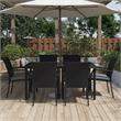COSCO Outdoor Living Lakewood Ranch Steel and Wicker Dining Table in Black