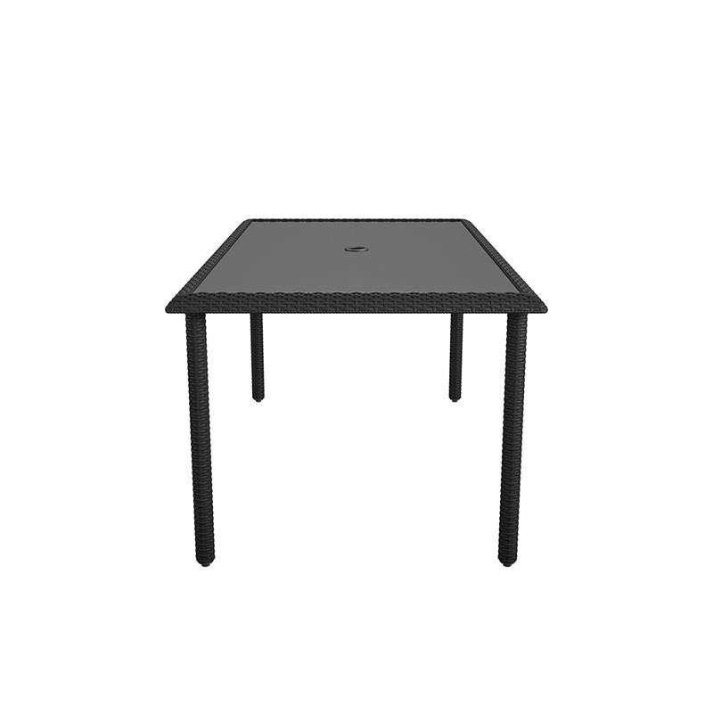 COSCO Outdoor Living Lakewood Ranch Steel and Wicker Dining Table in Black