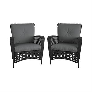 cosco outdoor living lakewood ranch steel lounge chairs in black/gray
