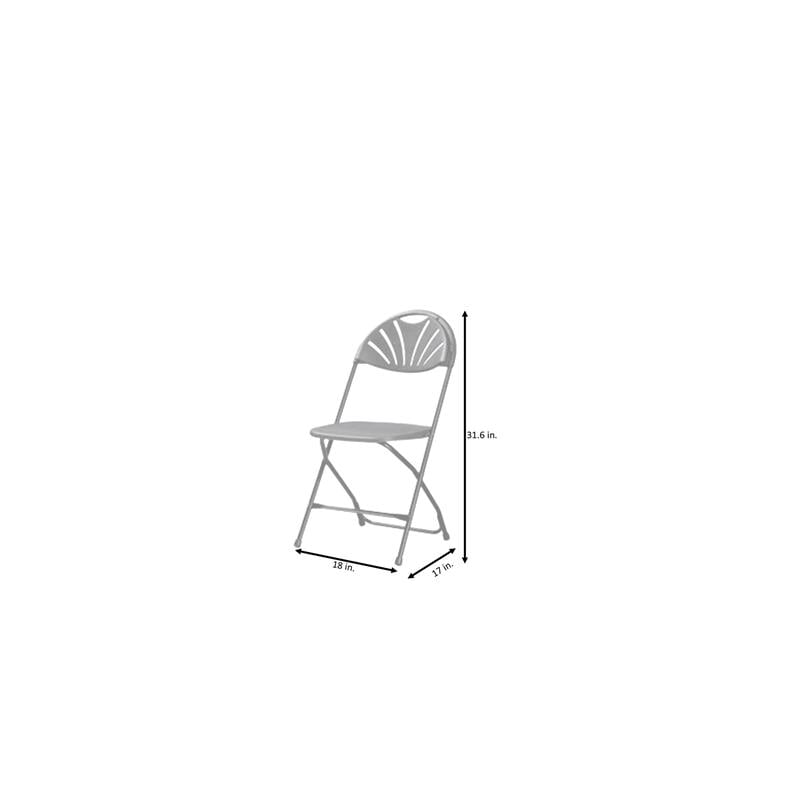 ZOWN Premium Commercial Fan Back Indoor/Outdoor Folding Chair in Black (8-Pack)