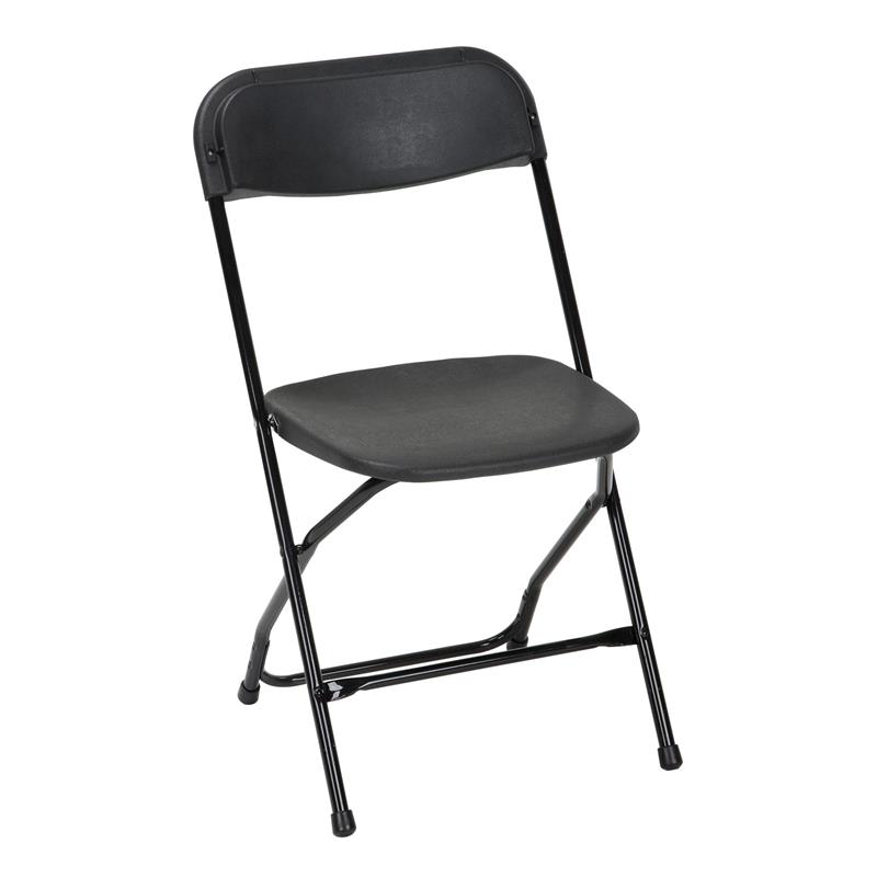 ZOWN Premium Commercial Plastic Indoor/Outdoor Folding Chair in Black (8-Pack)