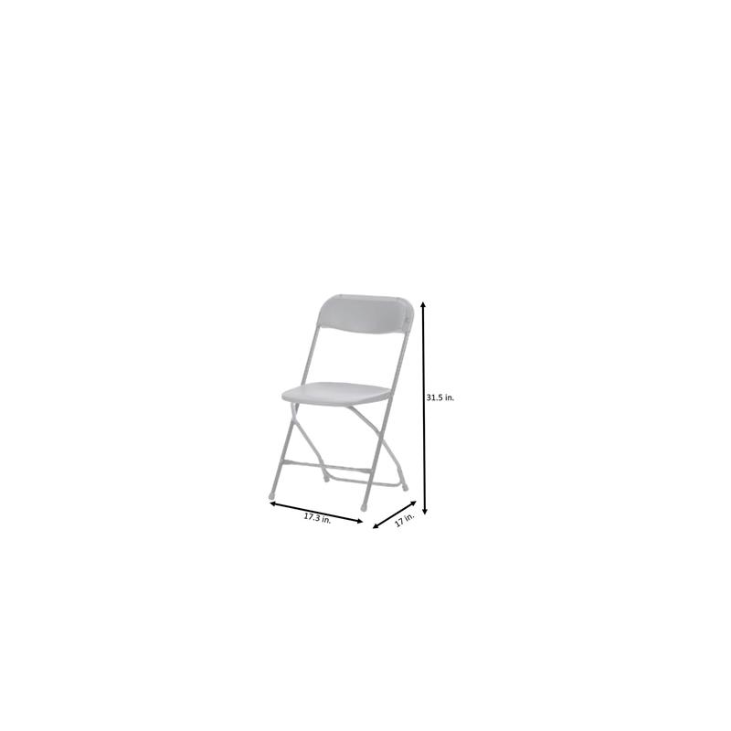 ZOWN Premium Commercial Plastic Indoor/Outdoor Folding Chair in Black (8-Pack)