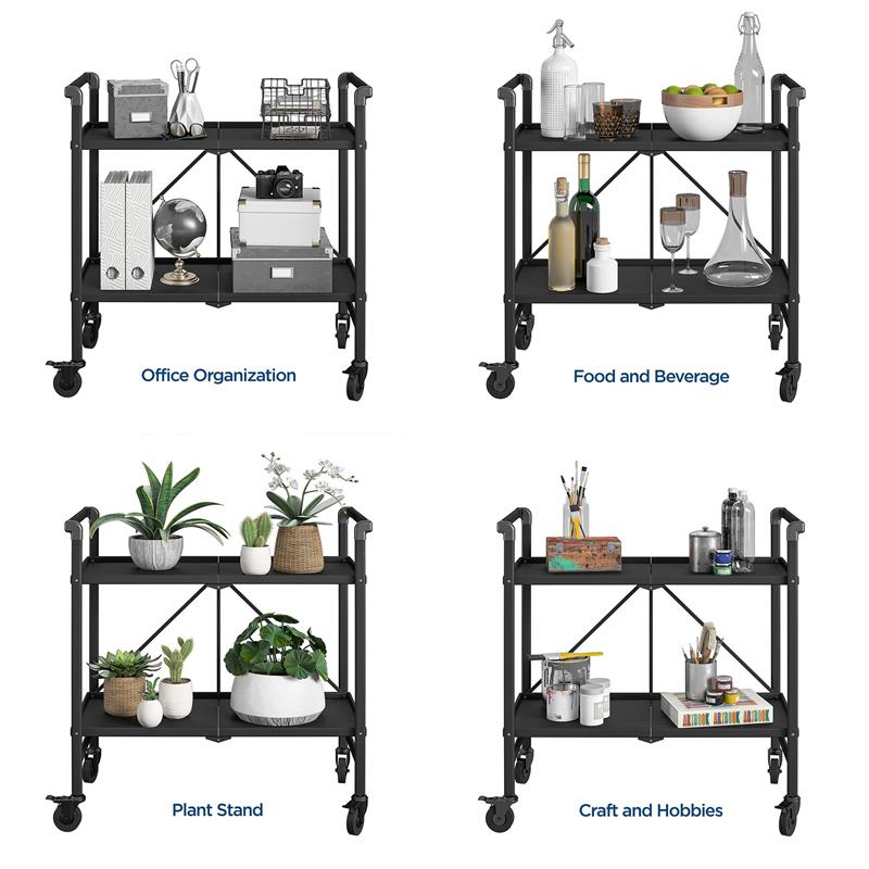 COSCO Outdoor Living Outdoor and Indoor Folding Serving Cart in Black