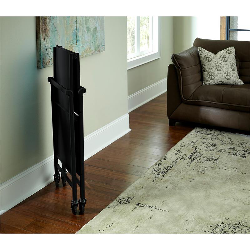 COSCO Outdoor Living Outdoor and Indoor Folding Serving Cart in Black