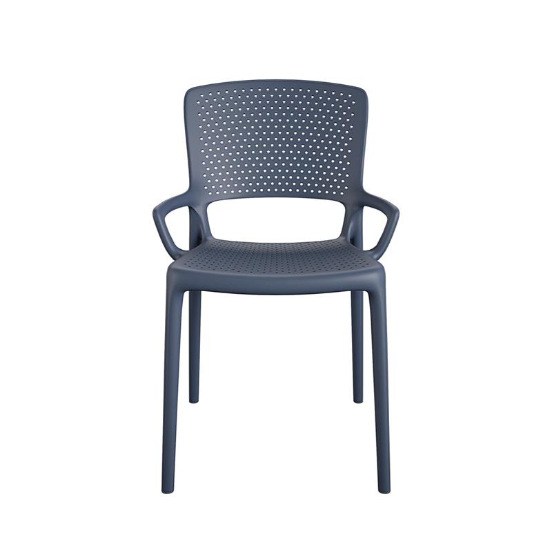 COSCO Outdoor/Indoor Stacking Resin Chair with Square Back  in Navy (2-Pack)