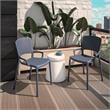COSCO Outdoor/Indoor Stacking Resin Chair with Square Back  in Navy (2-Pack)