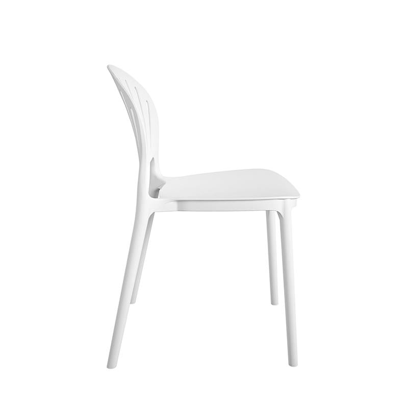COSCO Outdoor/Indoor Stacking Resin Chair with Shell Back in White (2-Pack)