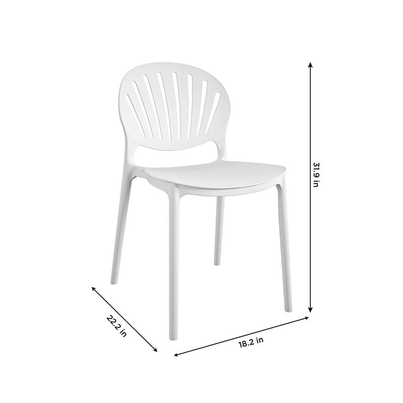 COSCO Outdoor/Indoor Stacking Resin Chair with Shell Back in White (2-Pack)