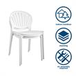 COSCO Outdoor/Indoor Stacking Resin Chair with Shell Back in White (2-Pack)
