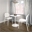 COSCO Outdoor/Indoor Stacking Resin Chair with Shell Back in White (2-Pack)
