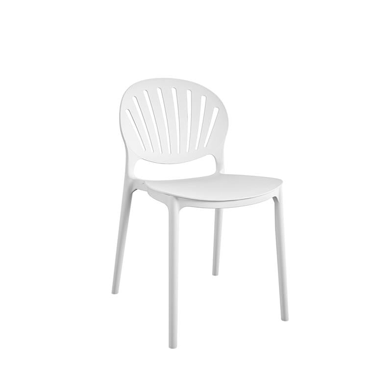 COSCO Outdoor/Indoor Stacking Resin Chair with Shell Back in White (2-Pack)