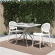 COSCO Outdoor/Indoor Stacking Resin Chair with Shell Back in White (2-Pack)