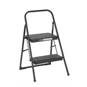 cosco two-step household folding step stool 7ft 11in reach height in black