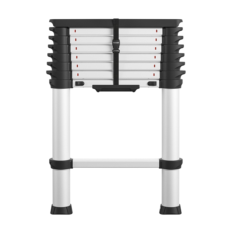 COSCO SmartClose 8.5-ft Telescopic Ladder with Ergonomic Grips and Top Cap