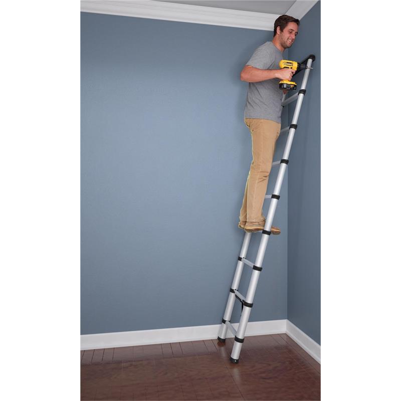 COSCO SmartClose 8.5-ft Telescopic Ladder with Ergonomic Grips and Top Cap
