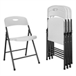 COSCO Solid Resin Indoor/Outdoor Double Braced Folding Chair in White (4-Pack)