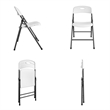 COSCO Solid Resin Indoor/Outdoor Double Braced Folding Chair in White (4-Pack)