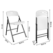 COSCO Solid Resin Indoor/Outdoor Double Braced Folding Chair in White (4-Pack)