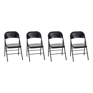 bridgeport xl all-steel commercial folding chair 300lb capacity black (4-pack)