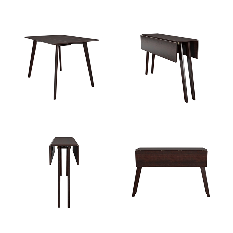 COSCO 48 x 30 Wood Drop Leaf Dining Table in Dark Mahogany