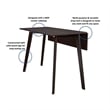 COSCO 48 x 30 Wood Drop Leaf Dining Table in Dark Mahogany