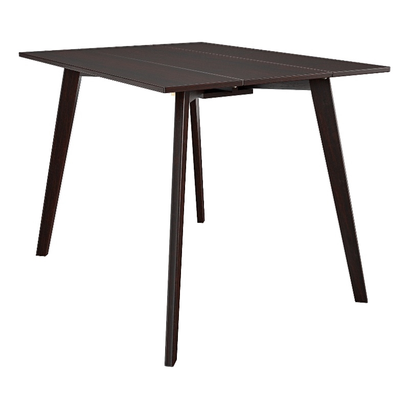 COSCO 48 x 30 Wood Drop Leaf Dining Table in Dark Mahogany