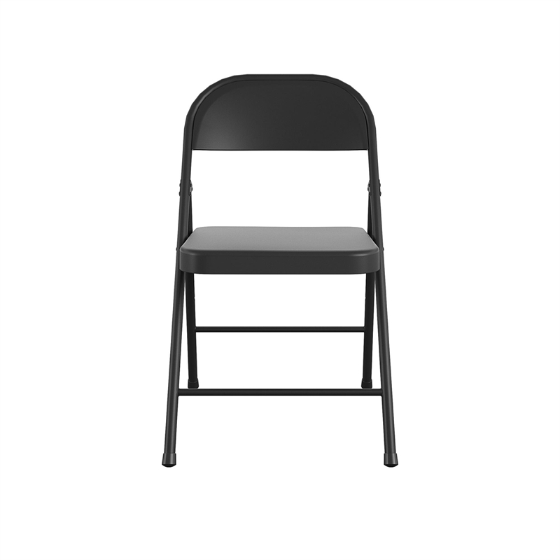 COSCO SmartFold All-Steel Folding Chair in Black (4-Pack)