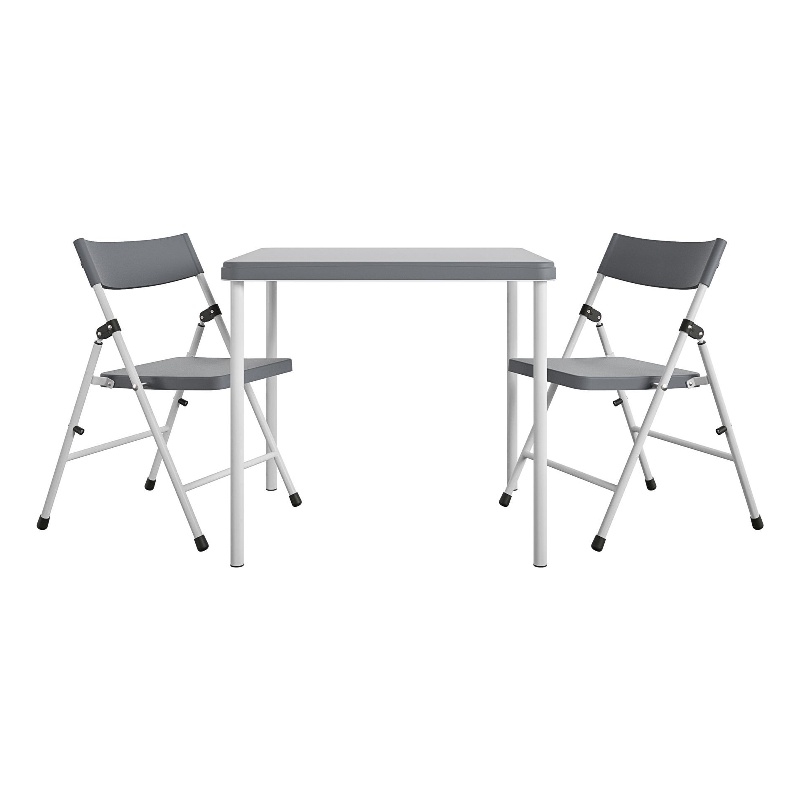 COSCO Kid's Activity Set with Folding Chairs in Gray & White (3-Piece Set)