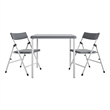 COSCO Kid's Activity Set with Folding Chairs in Gray & White (3-Piece Set)