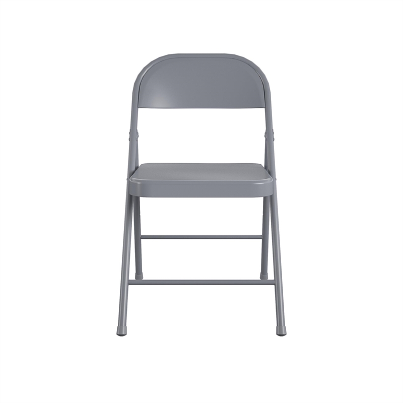 COSCO SmartFold All-Steel Folding Chair in Grey (4-Pack)