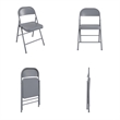 COSCO SmartFold All-Steel Folding Chair in Grey (4-Pack)