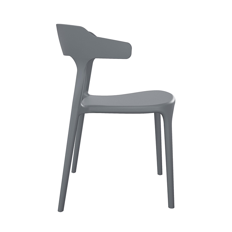 Novogratz Poolside Collection Felix Stacking Dining Chairs in Charcoal (4-Pack)